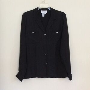 Classic Long Sleeve Black Blouse